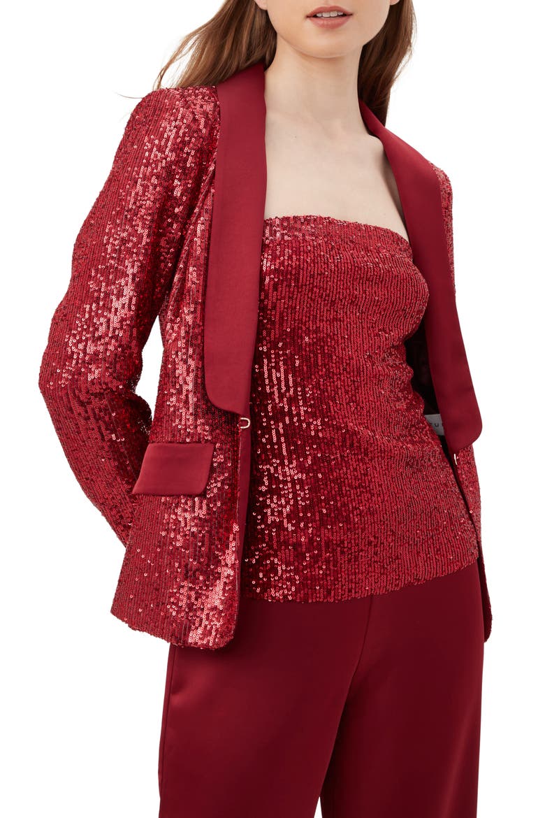 Al Sequin Blazer, Main, color, RUQA RED