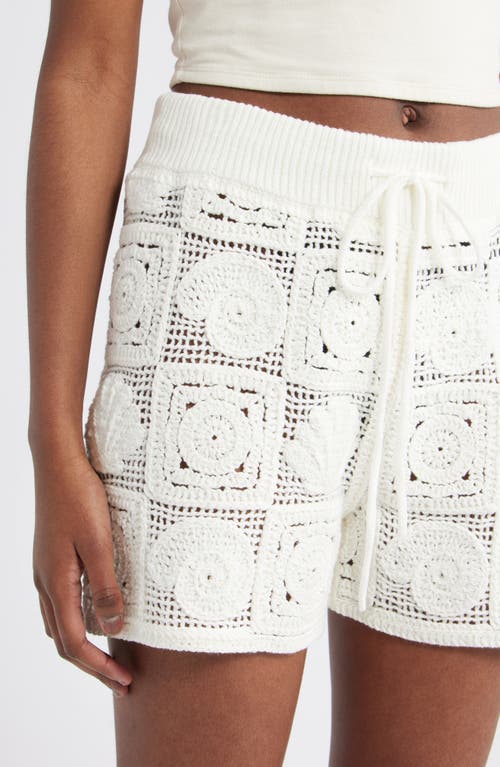 Rails Catalina Crochet Stitch Drawstring Shorts In White