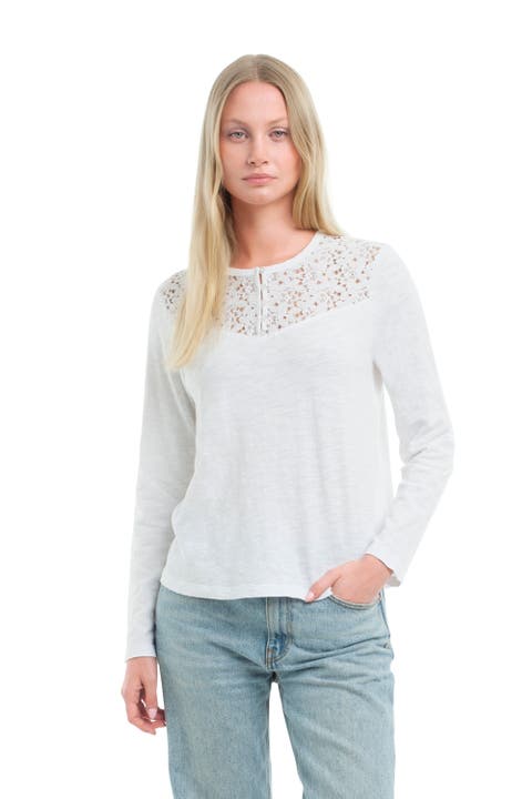 Lace Yoke Henley Tee
