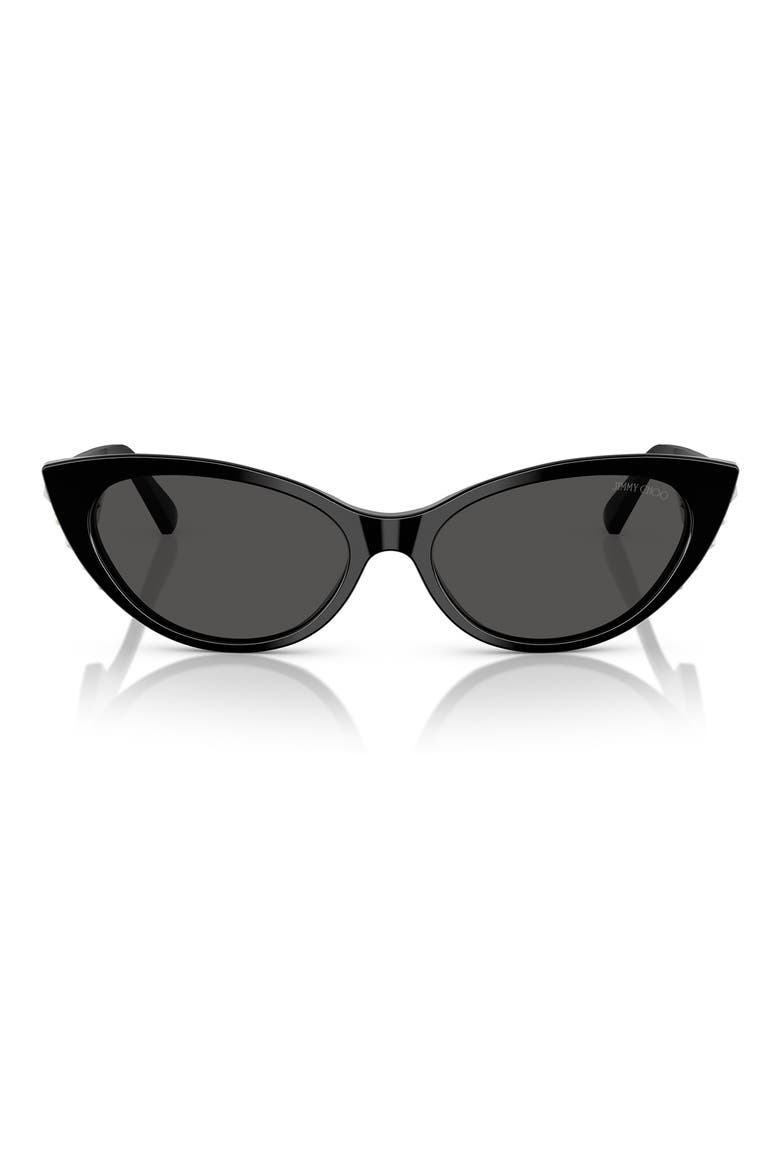55mm Cat Eye Sunglasses, Main, color, BLACK