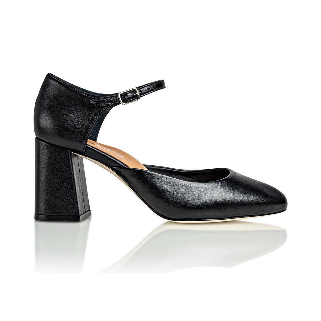 Joan Oloff Shoes Sally Leather Mary Jane Pump, Main, color, Black