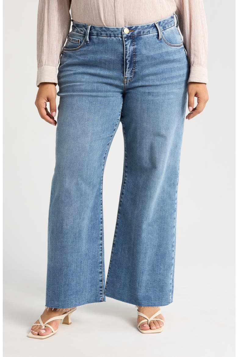 Meg Fab Ab Raw Hem High Waist Wide Leg Jeans, Main, color, OPTIMISM