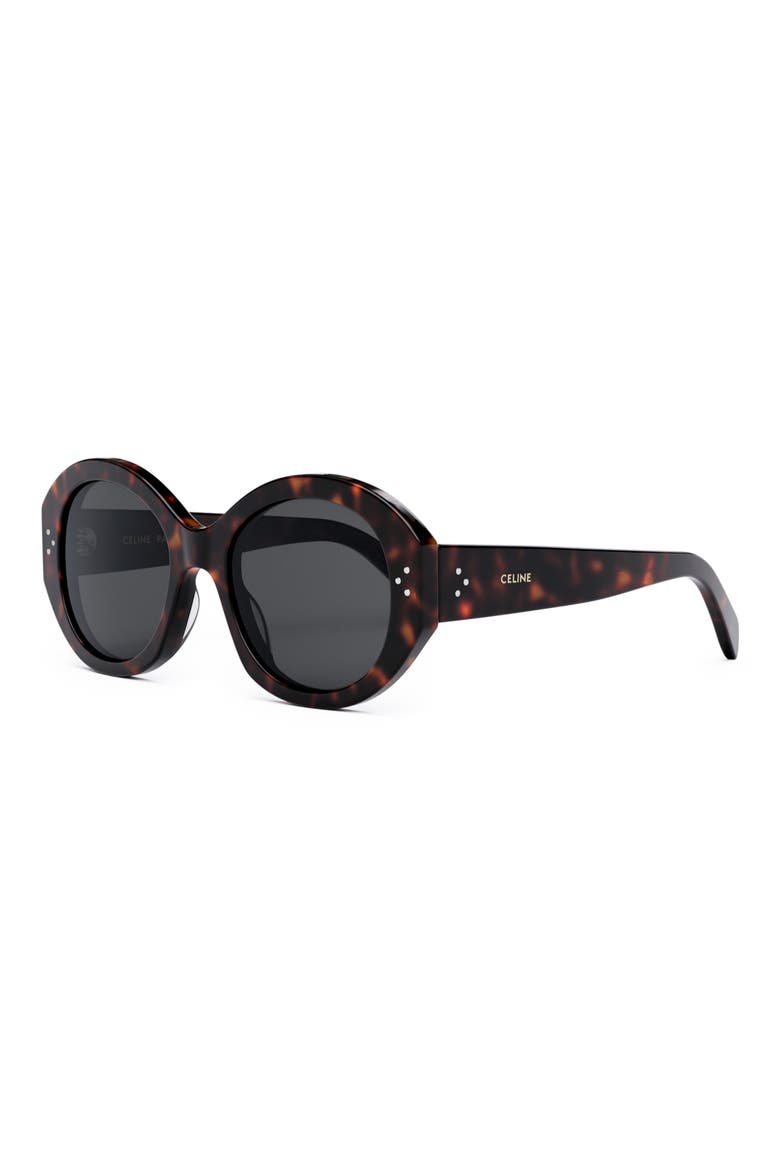 Bold 3 Dots 53mm Polarized Gradient Round Sunglasses, Alternate, color, DARK HAVANA / SMOKE