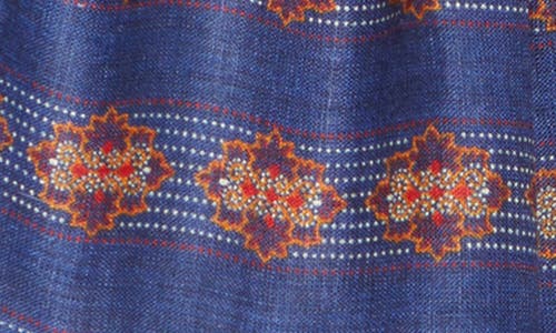 Shop Valentino Garavani Paisley Tiered Linen Miniskirt In Indigo