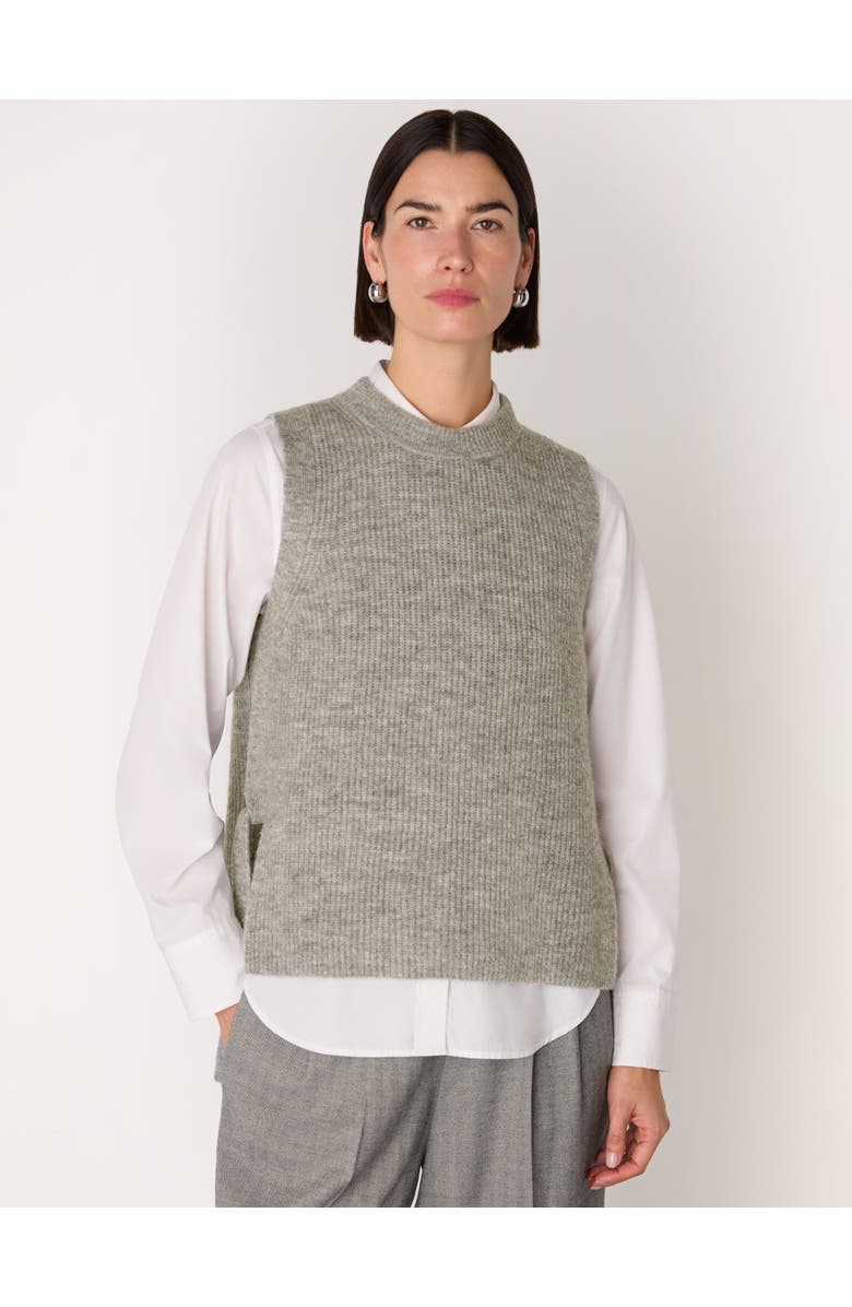 Whistles Wool Mix Side Tie Detail Tank, Main, color, Grey