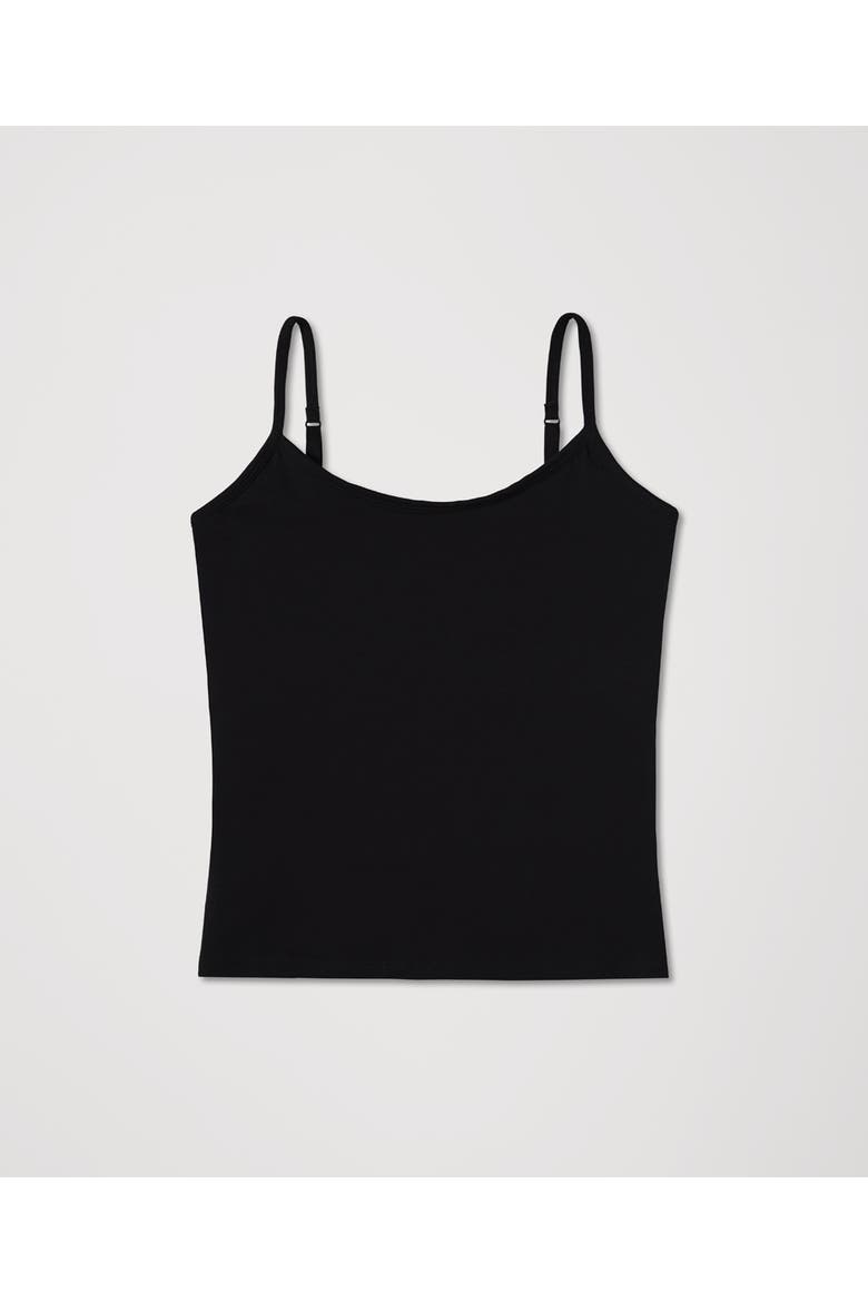 Everyday Shelf Bra Camisole Made with Organic Cotton, Alternate, color, Black