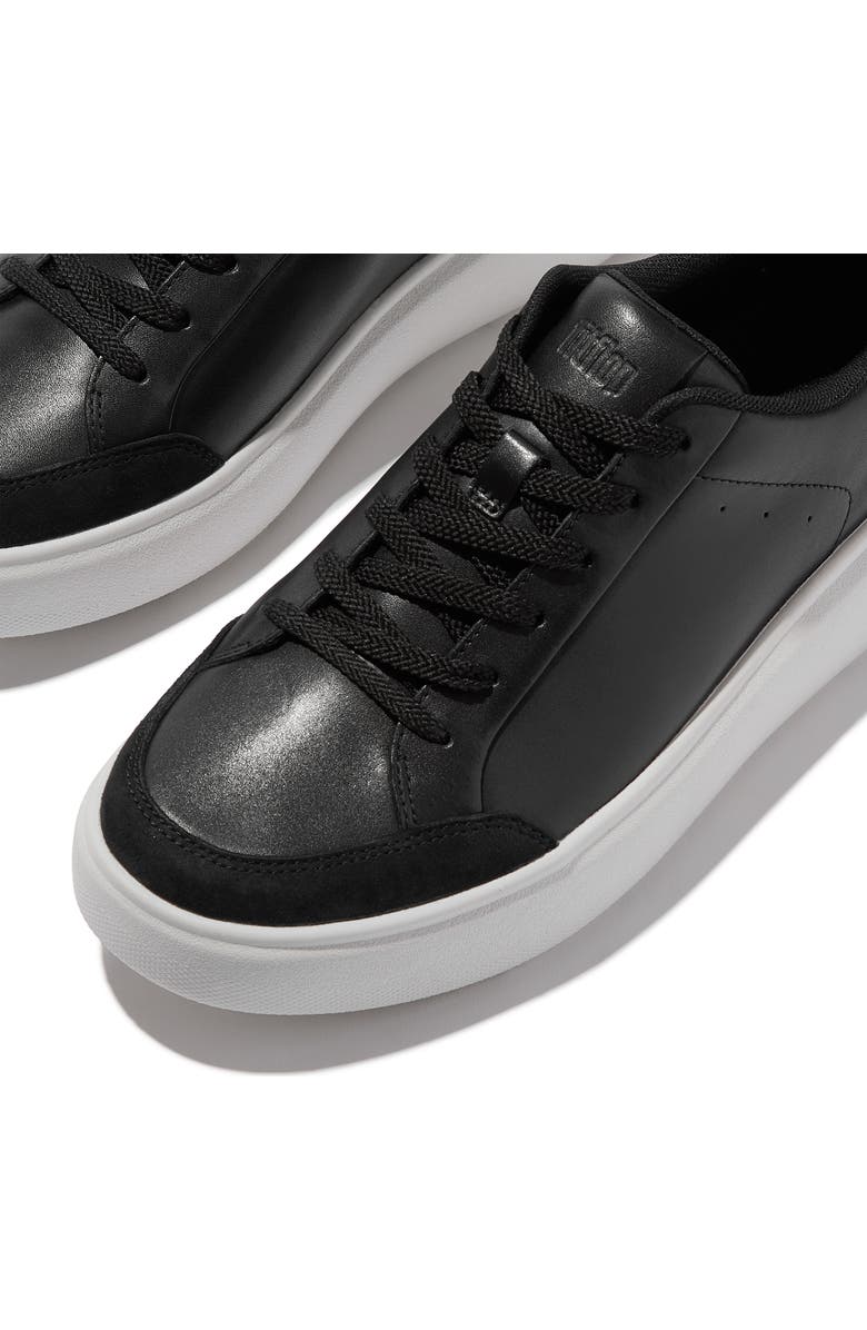 FitFlop RTG leather/suede sneakers, Alternate, color, Black