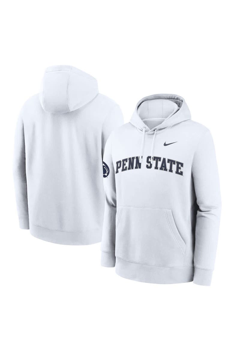 Men's Nike White Penn State Nittany Lions 2025 Sideline Club Fleece Pullover Hoodie, Main, color, White