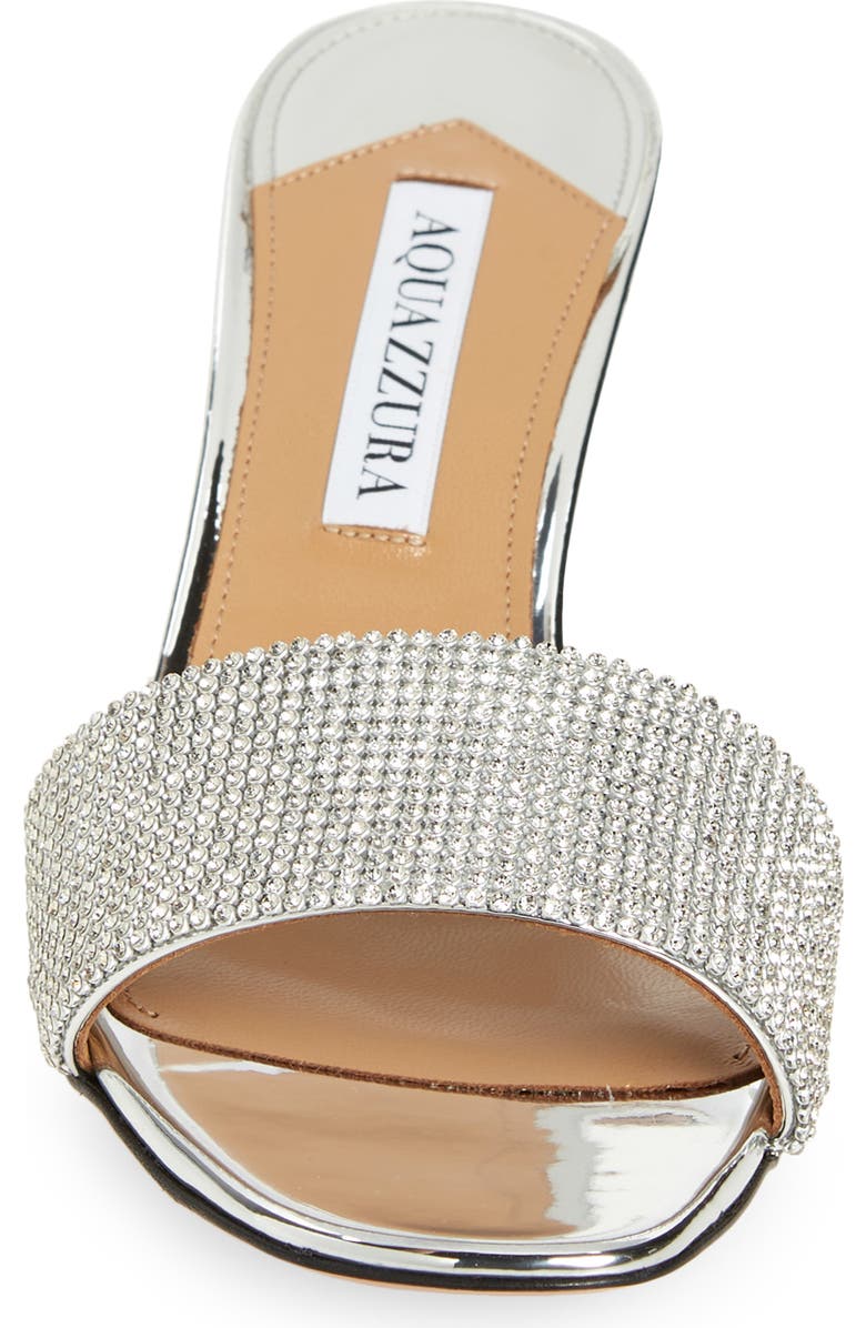 Aquazzura Wonderland Embellished Slide Sandal, Alternate, color, Silver