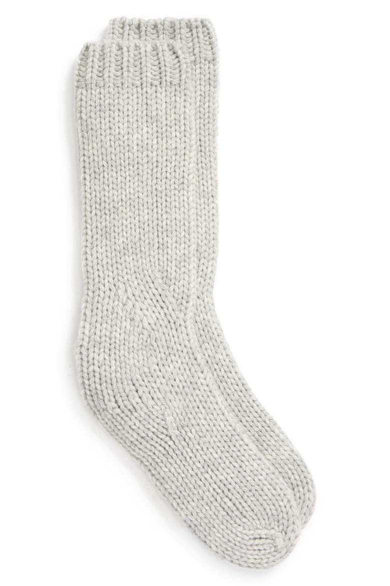 KindCashmere Crew Socks, Main, color, GREY HEATHER