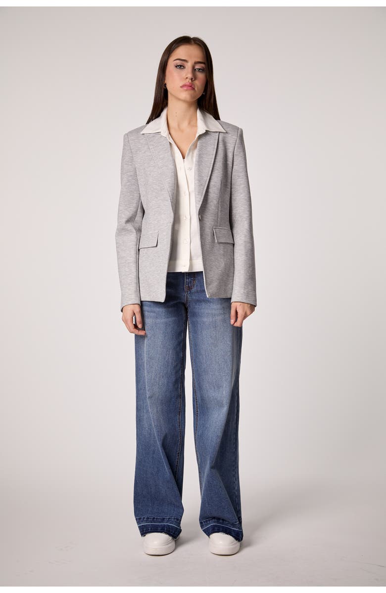 Helen Blazer in Heather Cement With Removable Shirt Insert