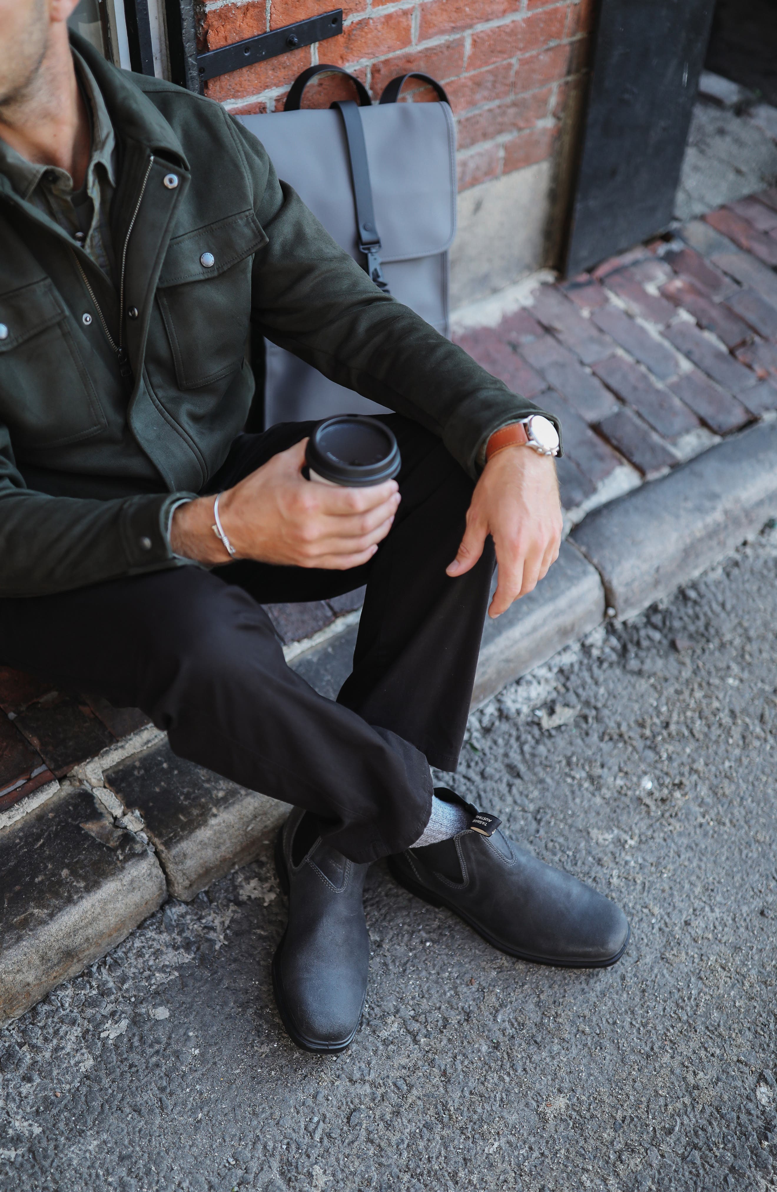 Water Resistant Chelsea Boot, Alternate, color, STEEL GREY SUEDE