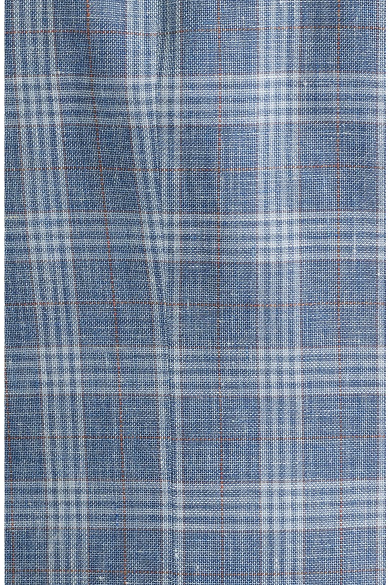 Henrik Trim Fit Plaid Slub Linen & Cotton Blend Sport Coat, Alternate, color, BLUE ENZO PLAID