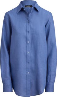 Lauren Ralph Lauren Karrie Tissue Linen Button-Up Shirt