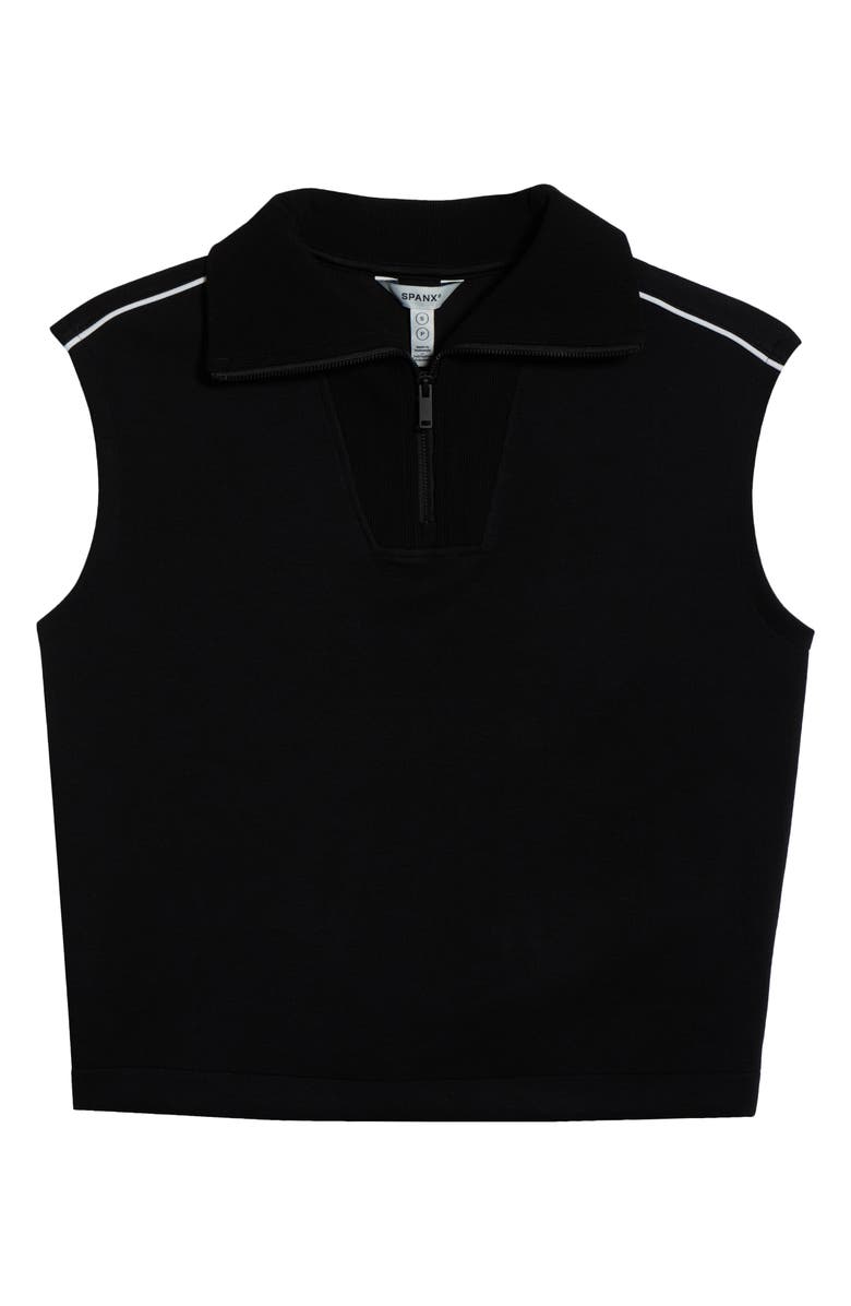 SPANX<sup>®</sup> AirEssentials Piqué Sleeveless Half Zip Top, Alternate, color, Very Black