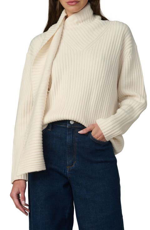 The Noa Ribbed Wool Blend Scarf Sweater