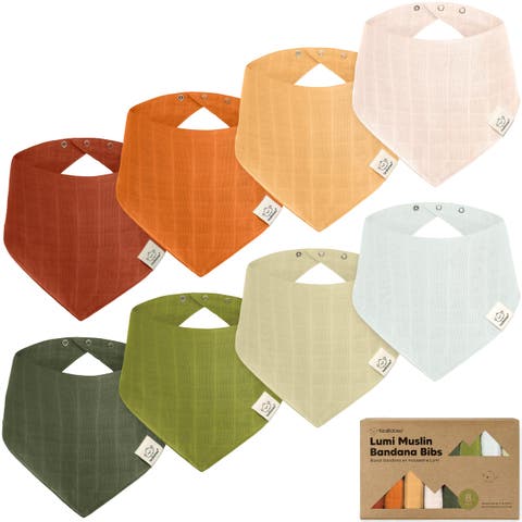 8-Pack Lumi Muslin Bandana Bibs