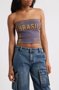 BDG Urban Outfitters Brasil Strapless Bandeau Crop Top