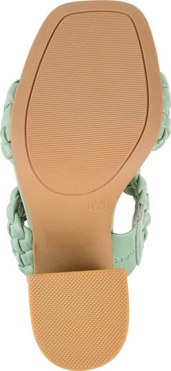 Melissa Woven Strap Block Heel Slide Sandal