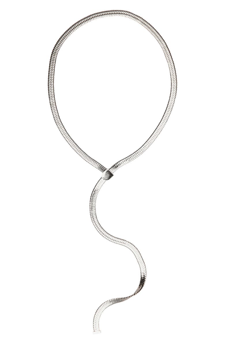 st. Moran Celine Lariat Necklace, Main, color, Silver