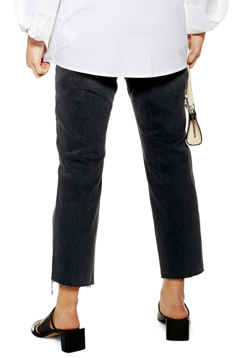 Straight Leg Crop Jeans, Alternate, color, WASHED BLACK