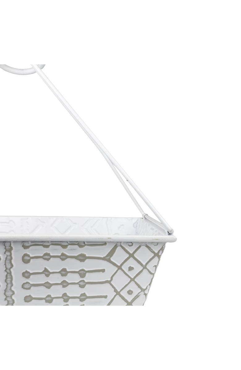 Foreside Home and Garden Multi Pattern Metal Caddy, Alternate, color, White