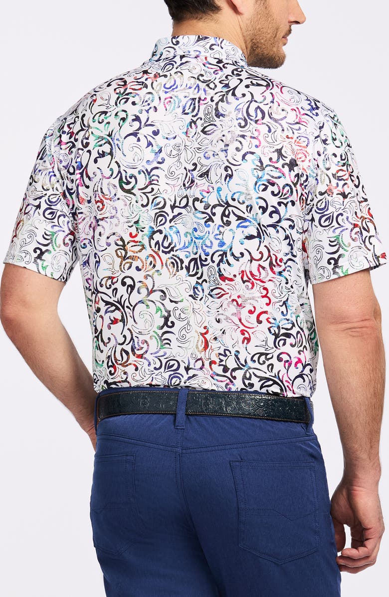 Robert Graham Craig Knit Polo, Alternate, color, White