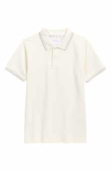 DENIM AND FLOWER Kids' Tipped Cotton Knit Polo