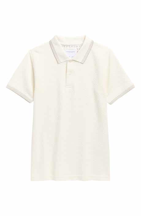 DENIM AND FLOWER Kids' Tipped Cotton Knit Polo