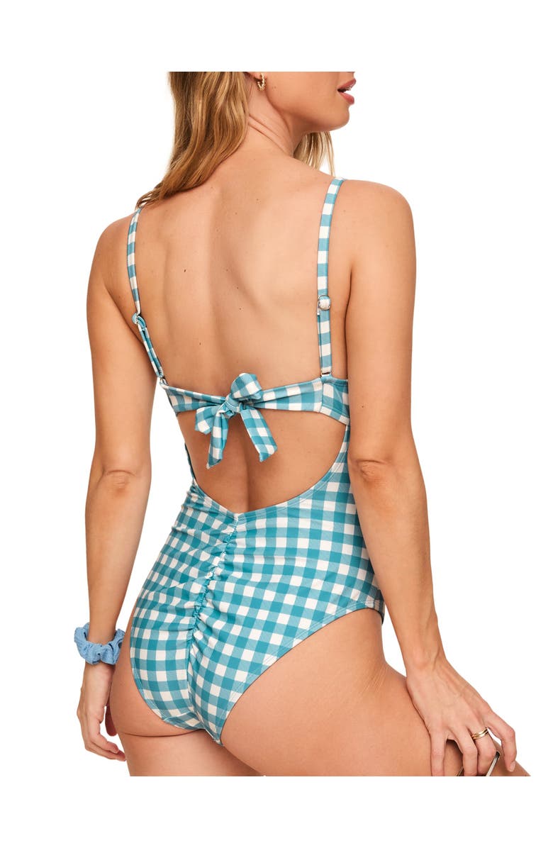 Adore Me Morgan Swimwear One-Piece, Alternate, color, Plaid Blue
