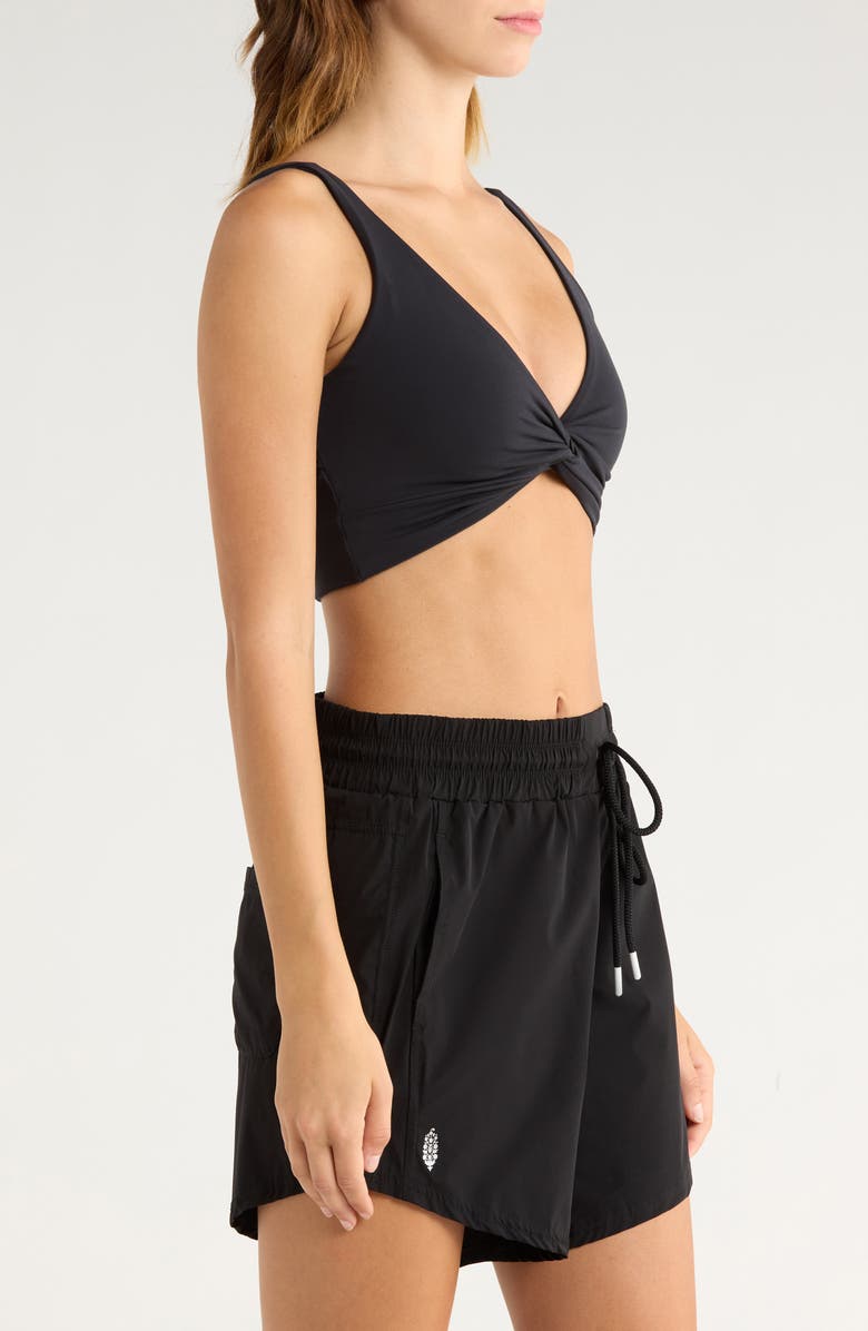 Free People FP Movement Never Better Twist Front Sports Bra, Alternate, color, Black