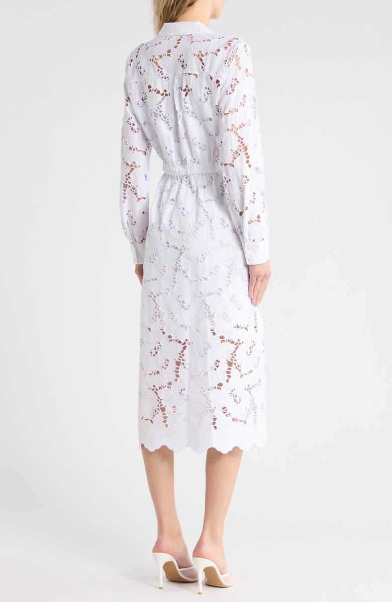 L'AGENCE Emilio Long Sleeve Shirtdress, Alternate, color, White