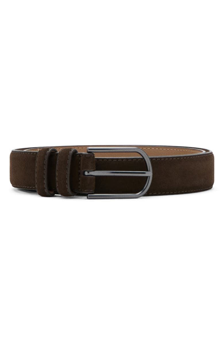 MANGO Suede Belt, Main, color, Brown