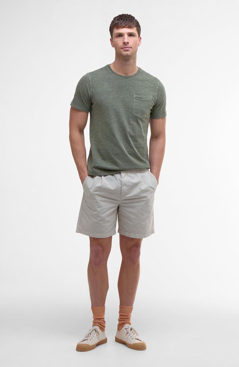 Barbour Rickfell Pleated Cotton Ripstop Shorts, Alternate, color, Mist