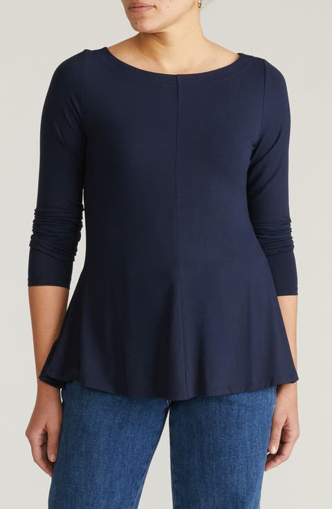 Cassandra Long Sleeve Jersey Top (Regular & Plus)
