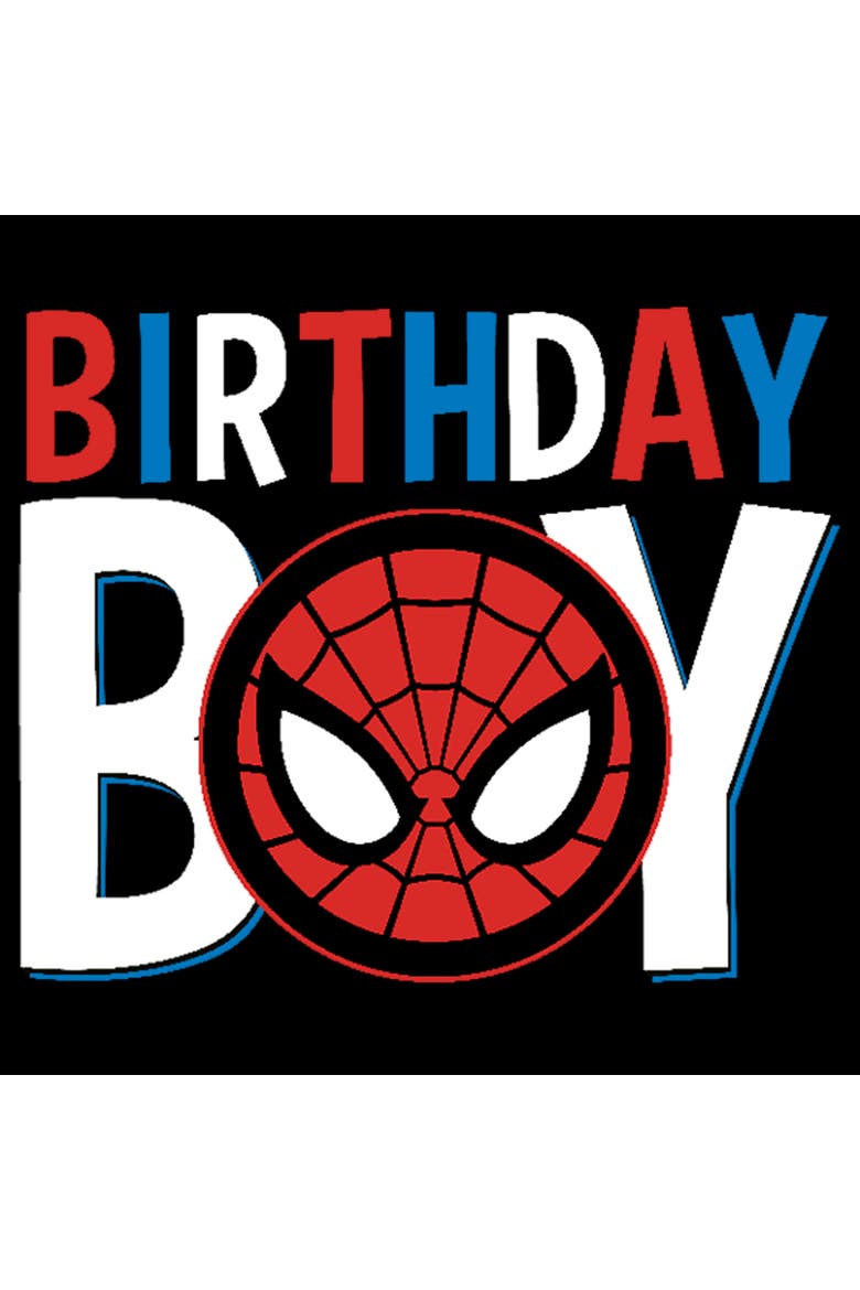 Boy's Marvel Birthday Boy Spider-Man  Graphic T-Shirt, Alternate, color, Black