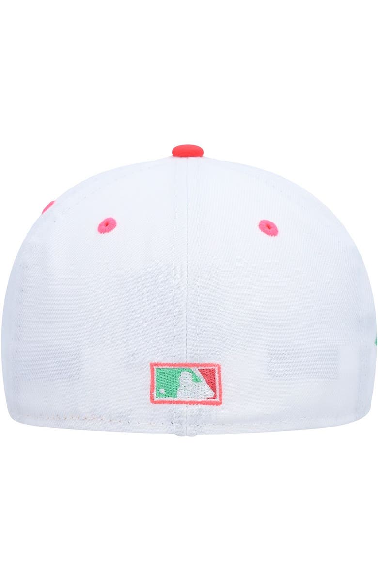 New Era Men's New Era White/Green Oakland Athletics Alternate Logo Watermelon Lolli 59FIFTY Fitted Hat, Alternate, color, White