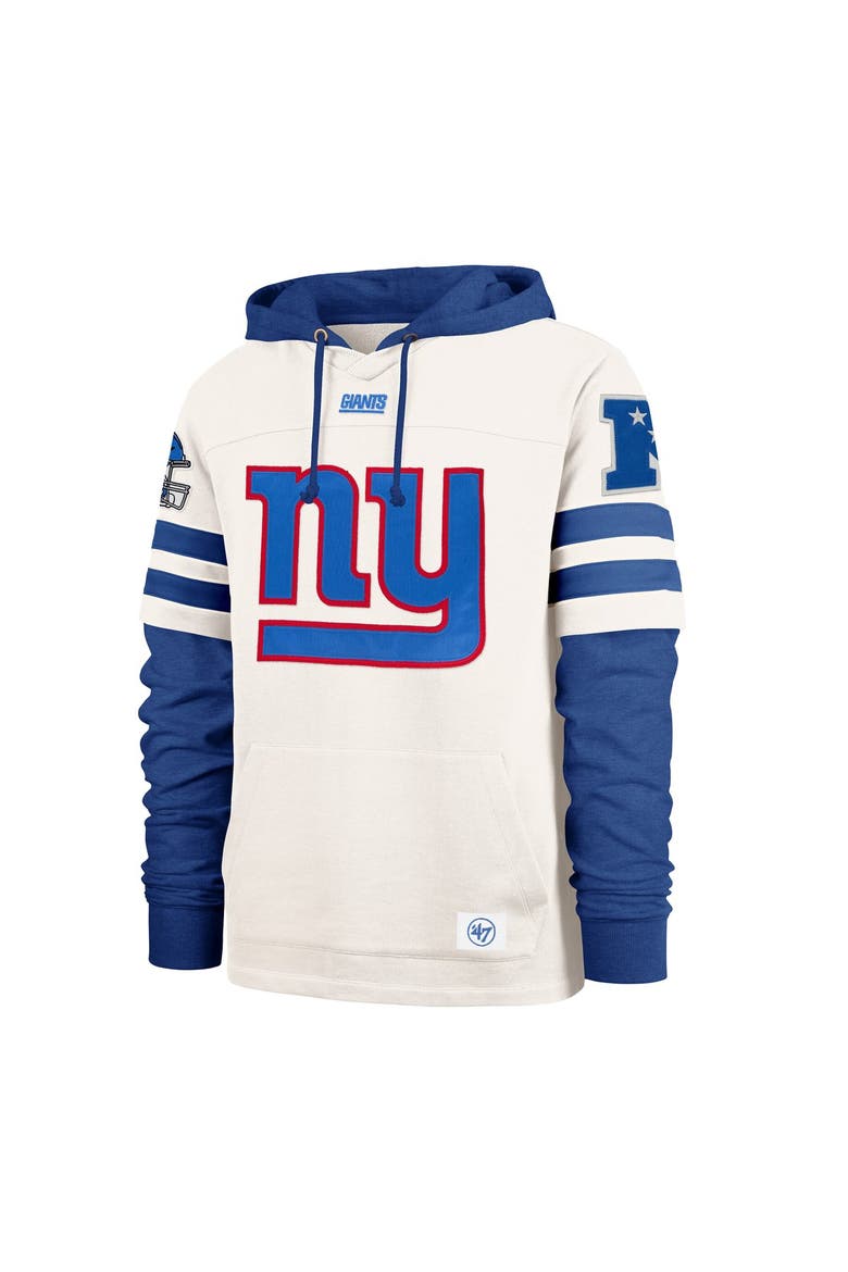 Men's '47  Cream New York Giants Split Zone Cornerback Duo Lacer Hoodie, Alternate, color, Cream