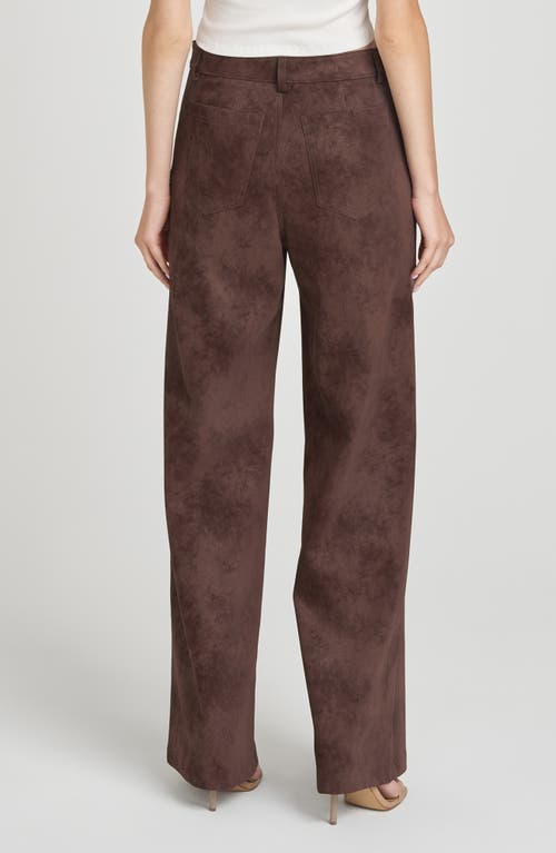 Wayf Freya Faux Suede Pants In Brown
