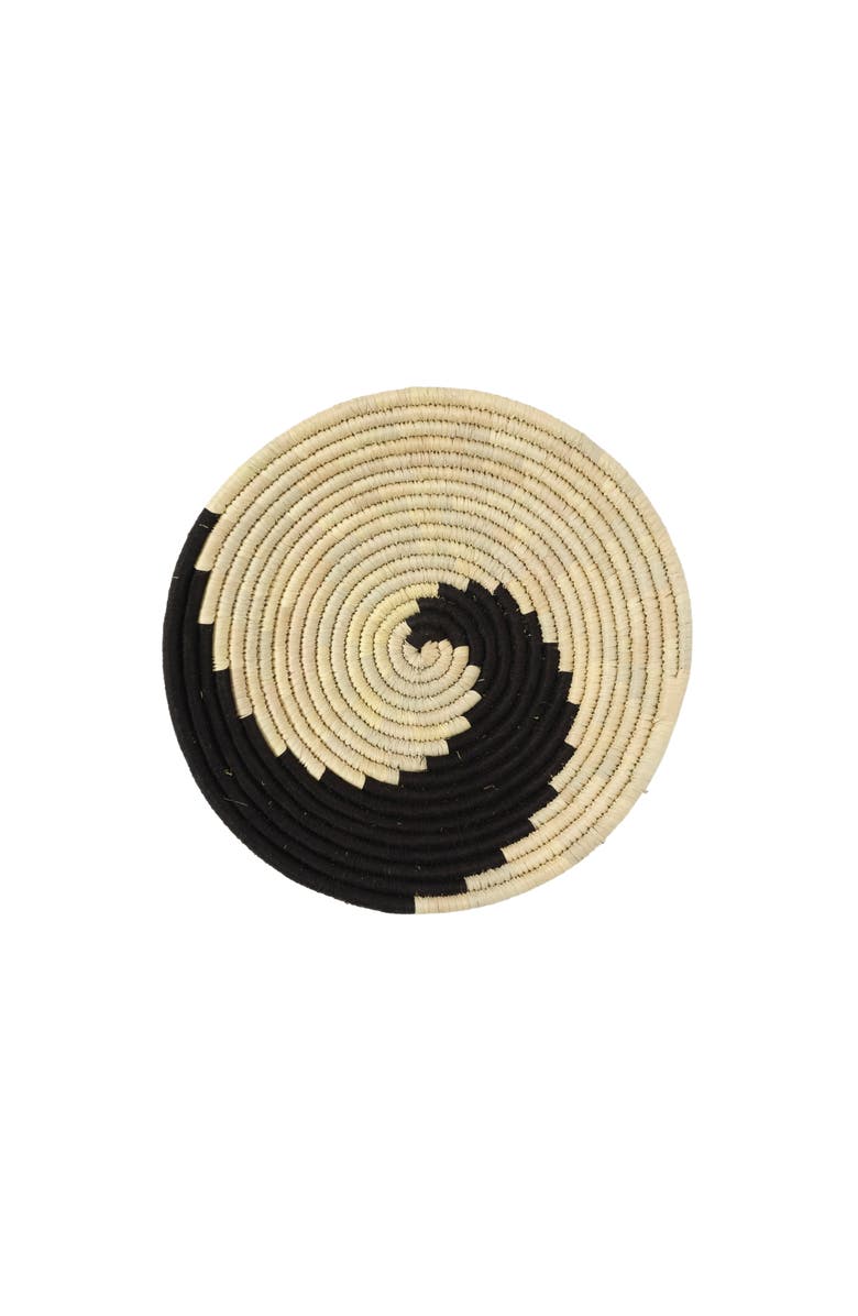 Wicker Village Wall Basket Black Swirl, Main, color, Small