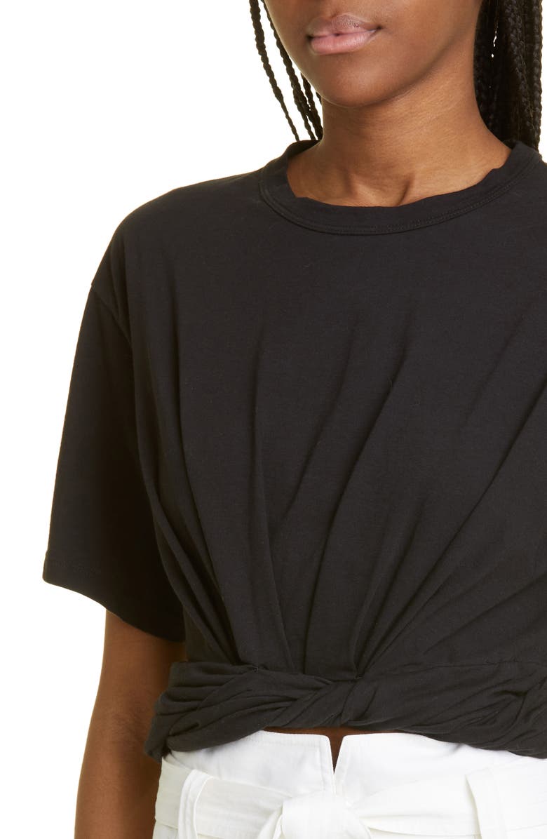 A.L.C. Mimi Gathered Crop T-Shirt, Alternate, color,