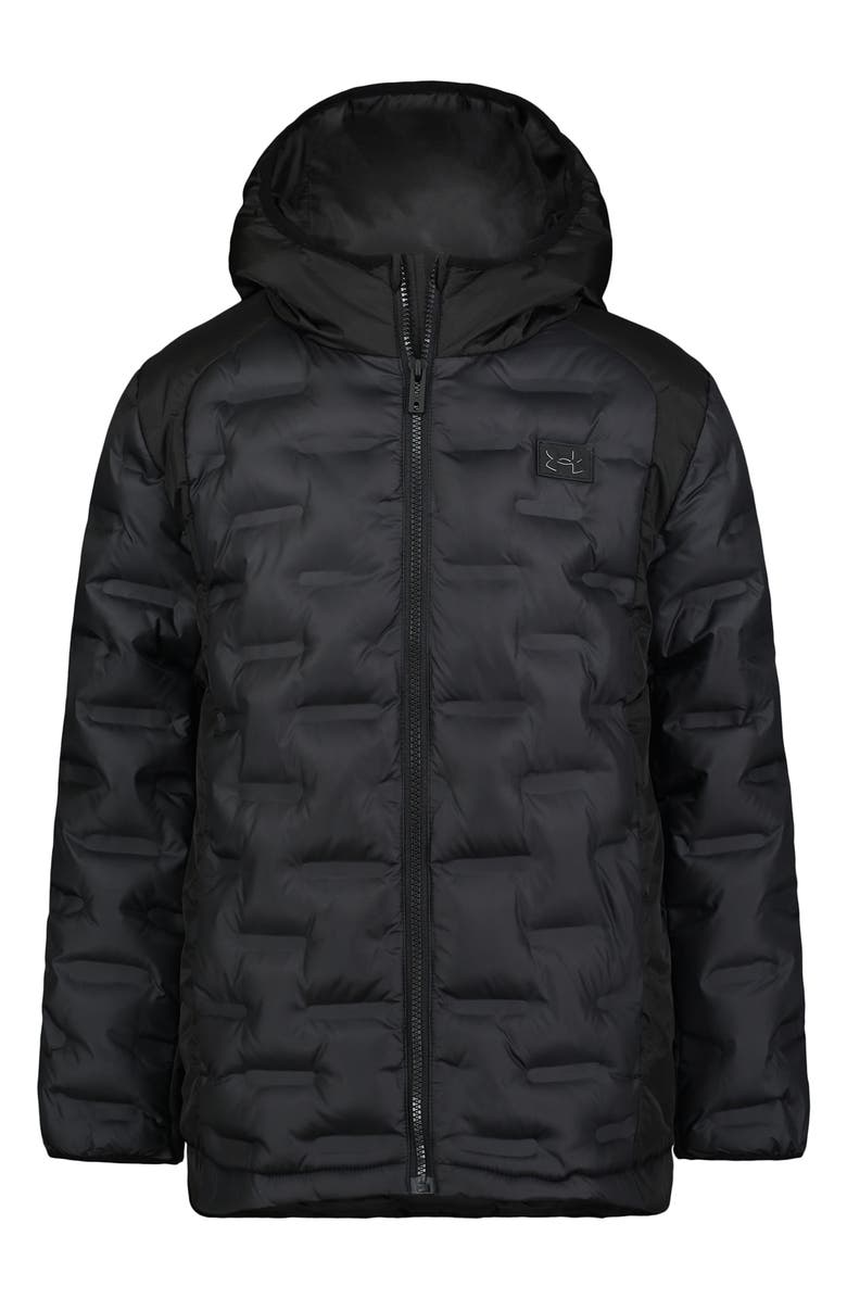 Under Armour Kids' Bonded Hooded Puffer Jacket, Main, color, Black