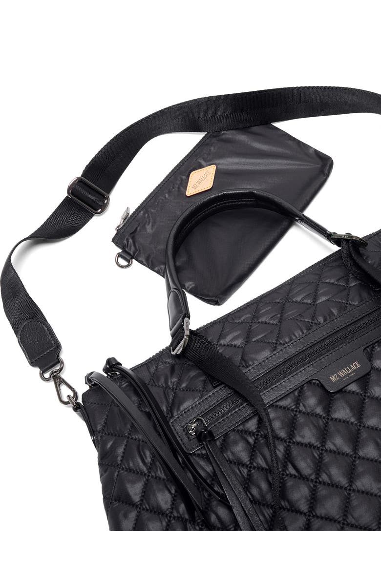 MZ Wallace Medium Park Quilted Nylon Satchel, Alternate, color, Black