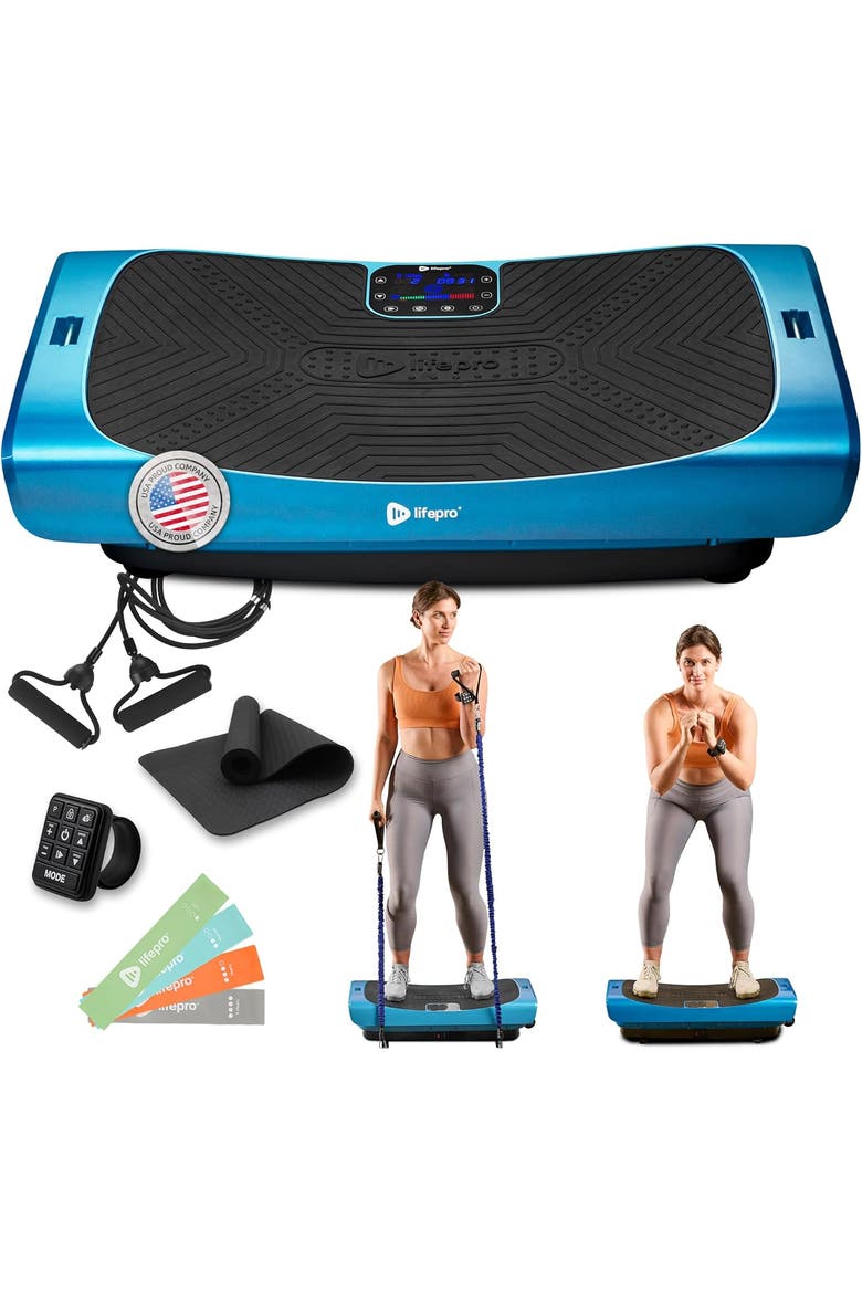Rumblex pro 4D Motion Vibration Plate Exercise Machines for Lymphatic Drainage Fat Burn & Toning Triple Motor Technology, Main, color, Blue