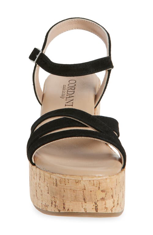 Cordani Jaiden Ankle Strap Platform Wedge Sandal In Black