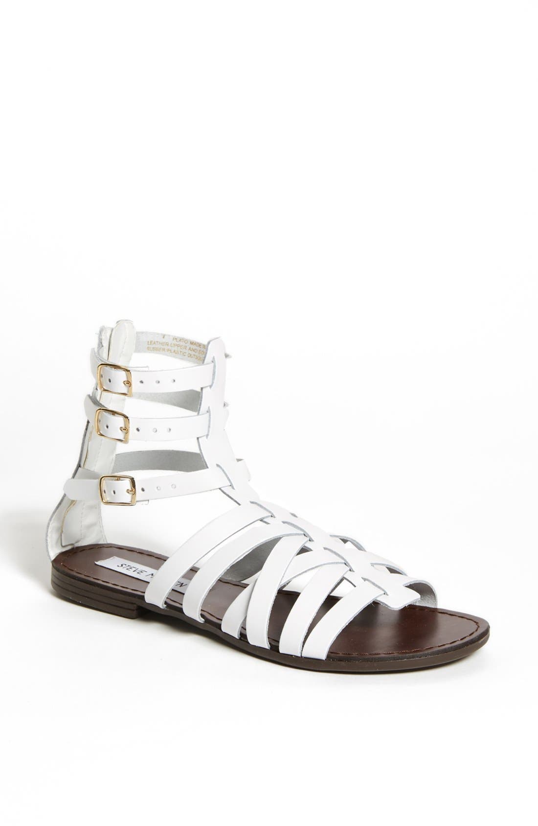 'Plato' Sandal, Main, color, WHITE