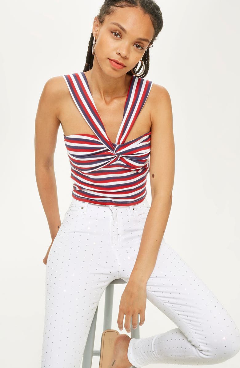 Topshop Jamie Diamante Skinny Jeans, Alternate, color, 