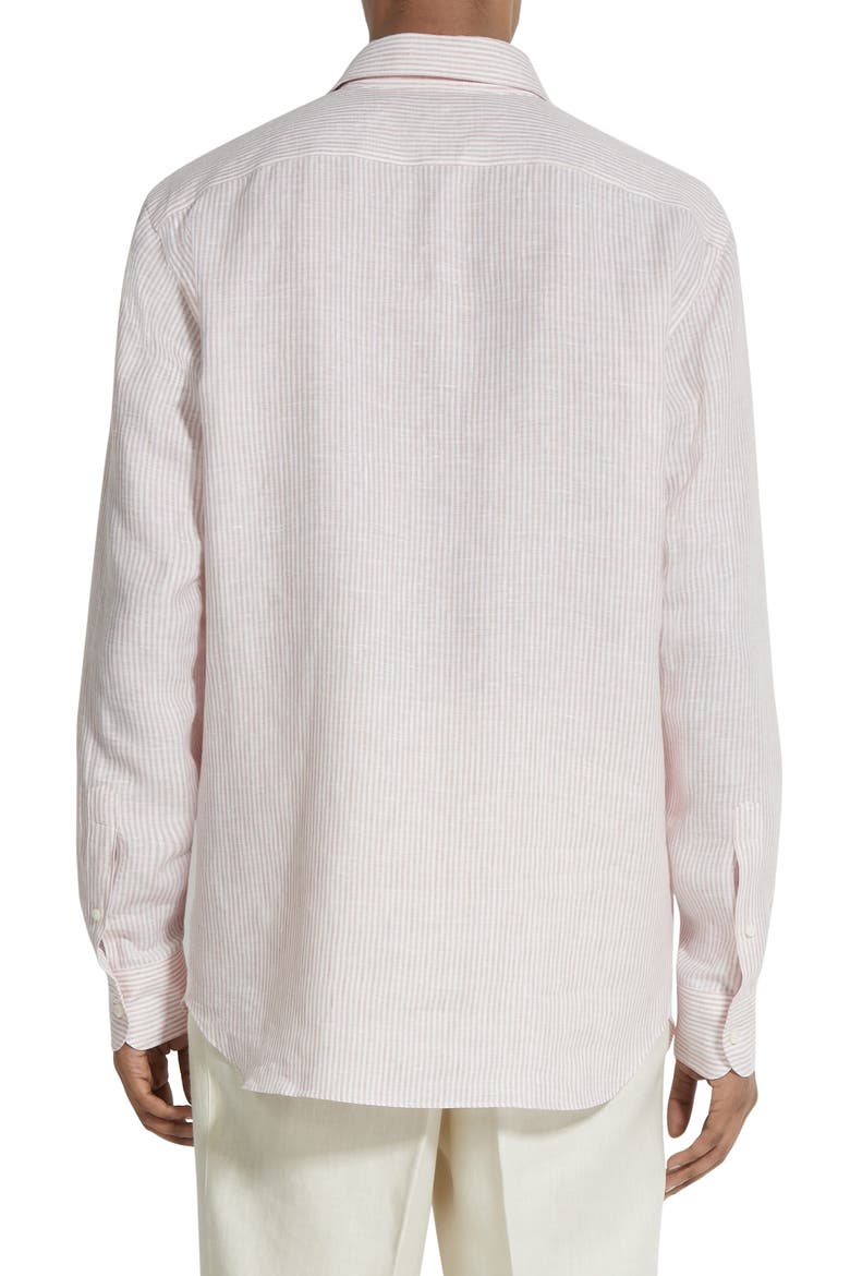 Stripe Oasi Linen Button-Up Shirt, Alternate, color, PETRA