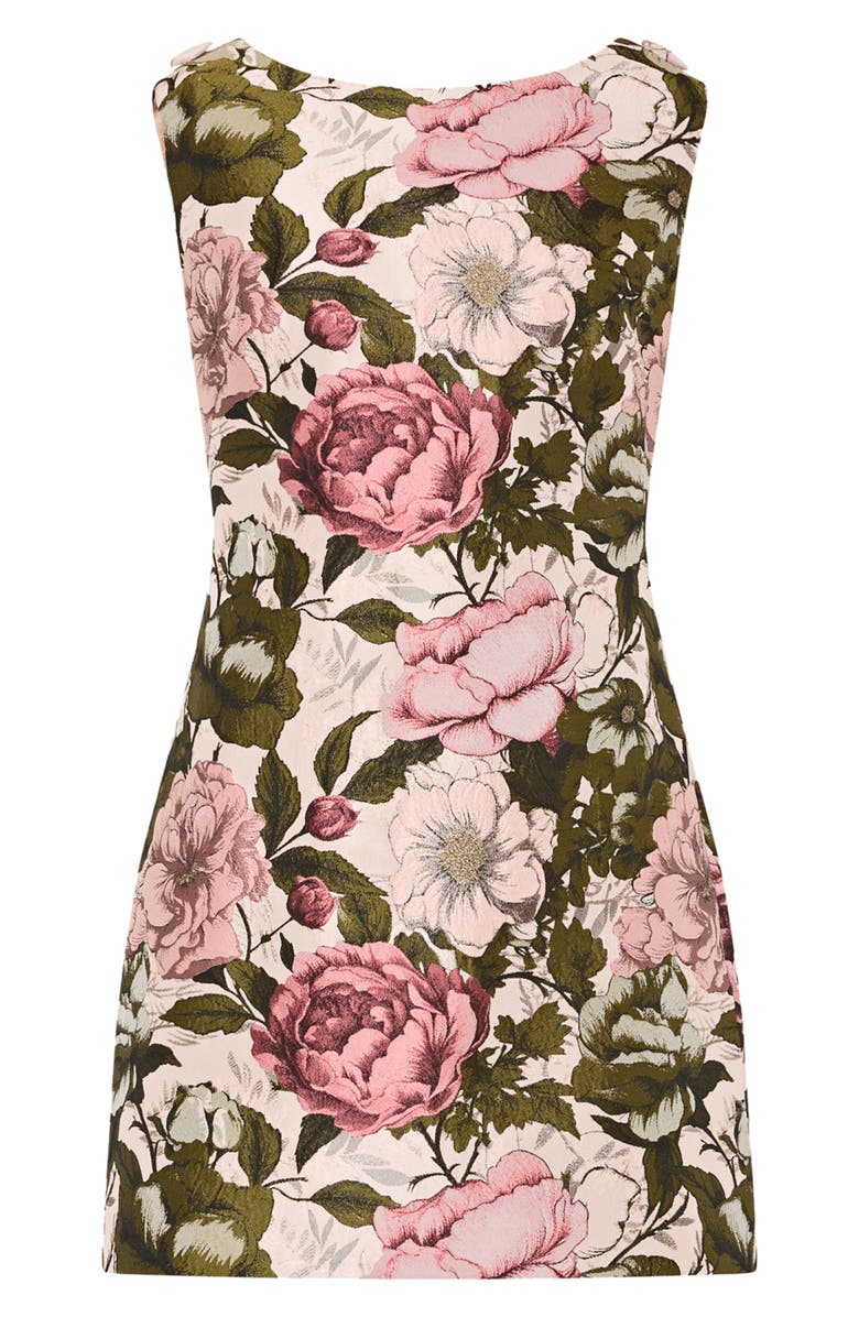 Milly Lane Floral Sleeveless Jacquard Minidress, Alternate, color, Pink/ Green