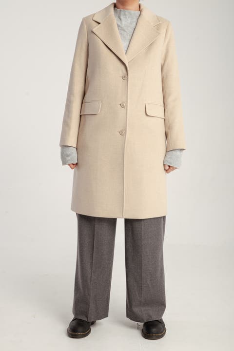 Cashmere Tailored Single-Breasted Coat